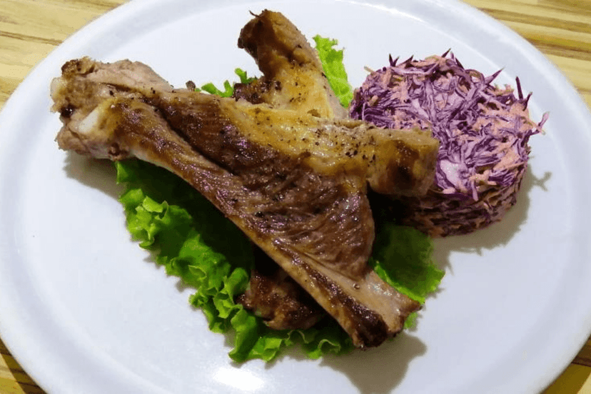 Keto Grilled Pork Rib with Coleslaw